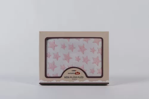 Pink Star baby plüss pléd
