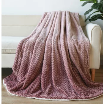   Naturtex sherpa design kétoldalas pléd - Ombre Coral 150x200 cm
