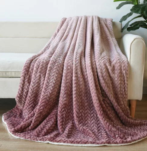 Naturtex sherpa design kétoldalas pléd - Ombre Coral 150x200 cm