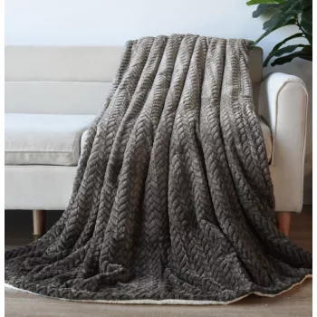   Naturtex sherpa design kétoldalas pléd - Ombre Grey 150x200 cm