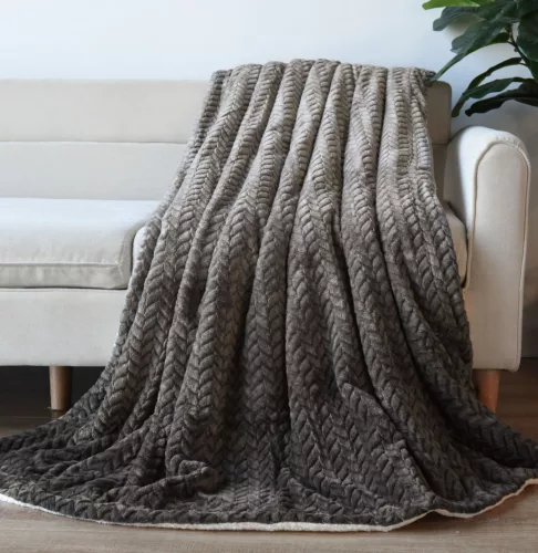 Naturtex sherpa design kétoldalas pléd - Ombre Grey 150x200 cm