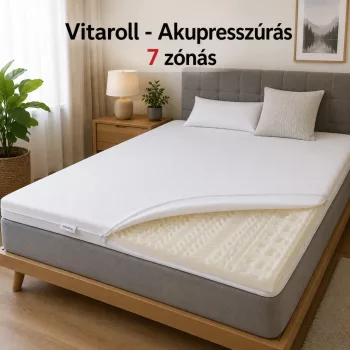   Vitaroll - Akupresszúrás 7 zónás Fedőmatrac Komfortosít/Puhít
